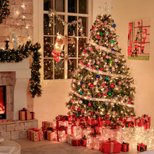Load image into Gallery viewer, Hykolity 6 ft Prelit Christmas Tree, Artificial Christmas Pine Tree with 350 Warm White LED Lights, 1016 PVC Branch Tips & Needles, Metal Stand and Hinged Branches