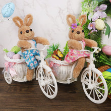 Load image into Gallery viewer, Juegoal Set of 2 Easter Tabletop Decorations Bunny Couple, 10" Rabbits Ride Bike, Cute Animal Figurine Gift, Easter Basket Filler Spring Home Kitchen Room Ornament