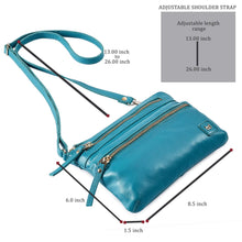 Load image into Gallery viewer, Wise Owl Accessories Small Crossbody Sling Bag Real Leather Purse for Women Crossover Trendy Shoulder Handbag (Turquoise Green Nappa)
