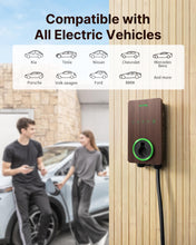 Load image into Gallery viewer, Autel Home Smart Electric Vehicle (EV) Charger up to 50Amp, 240V, Indoor/Outdoor Car Charging Station with Level 2, Wi-Fi and Bluetooth Enabled EVSE, 25-Foot Cable,Wood Grain