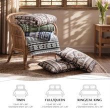 Load image into Gallery viewer, akkialla Reversible Blue Boho Twin Quilt Set, 2-Piece Bohemian Aztec Microfiber Bedspread, Soft Lightweight All-Season Coverlet (1 Quilt, 1 Sham)