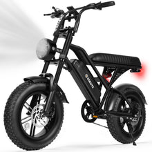 Load image into Gallery viewer, ESKUTE V100 Electric Bike for Adults, Electric Dirt Bike 1500W Peak Motor, All Terrain Dual Suspension E Bike 20+MPH Speed, Ebike Up to 60 Miles Range, 16" Fat Tire, 48V13Ah Battery, 7-Speed,Black