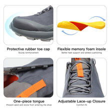Load image into Gallery viewer, HUMTTO Men's All-Terrain Waterproof Hiking Shoes Lightweight Breathable Trekking Trails Shoes Anti Slip Outdoor Shoes 10.5 Grey
