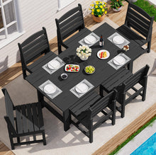 Load image into Gallery viewer, SERWALL Patio Dining Sets for 6 Person, HDPE Dining Set with 6 Armless Chairs, Black