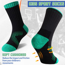 Load image into Gallery viewer, SeeyAN Kids Socks Boys Crew Athletic Half Cushioned Cotton Sport Running Arch Support Breathable Socks 6 Pairs (6 Pairs Black, 5-8 Years)