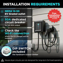 Load image into Gallery viewer, EVIQO Level 2 EV Charger, 40 Amp, J1772 for Non-Tesla EVs, 25ft Cable, WiFi (2.4GHz) Smart App, Weatherproof Indoor/Outdoor (IP66, NEMA 4), UL & ETL Certified, NEMA 14-50 Plug-in 240V