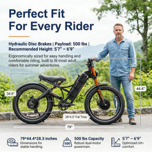 Load image into Gallery viewer, eAhora Romeo Pro 2 Electric Bike for Adult, 4000W Dual Motors, 46 Mph, 52V 70Ah Battery, 200 Miles Long Range, 26" Fat Tire, Full Suspension, App, Commute, Delivery, All-terrian