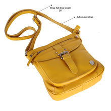 Load image into Gallery viewer, LEDERBUCK Real Leather Small Crossbody Handbags & Purses for Women - Crossover over the Shoulder Bag (Mellow Yellow)