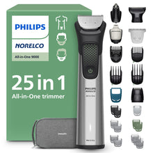 Load image into Gallery viewer, Norelco Philips All-in-One 9000 Series 25-Piece Trimmer - Electric Shaver and Clipper for Face, Beard, Head & Body, Self-Sharpening Full Metal Blades, 27 Length Settings (0.5-20 mm), MG9580/40