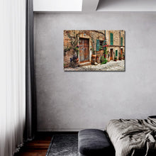 Load image into Gallery viewer, Tuscan Wall Art Italian Streets of Old Mediterranean Canvas Wall Art Painting The Picture Print On Canvas Architecture Pictures for Home Decor Decoration Gift