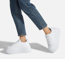 Load image into Gallery viewer, LUCKY STEP Women's Platform Fashion Sneakers Classic Wedge Canvas Casual Low Top Retro Walking Shoes(White,9 B(M) US)