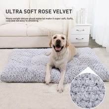 Load image into Gallery viewer, KSIIA Washable Dog Bed Deluxe Plush Dog Crate Beds Comfy Kennel Pad Anti-Slip Pet Sleeping Mat for Large, Jumbo, Medium, Small Dogs Breeds, 35" x 23", Gray