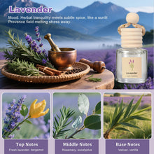 Load image into Gallery viewer, Car Air Freshener Oil Diffuser - Hanging Long Lasting Scent for Car & Home, Essential Oil Freshener with Adjustable Fragrance (Lavender+Red Roses+Oud Wood+Amber Allure)