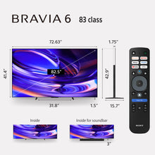 Load image into Gallery viewer, Sony 83 Inch BRAVIA 6 OLED 4K HDR Smart Google TV with Gemini (K-83A60)