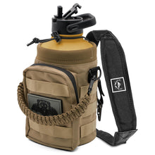 Load image into Gallery viewer, NATURE PIONEOR Tactical Water Bottle with Carrying Molle Sleeve, Stainless Steel 18/8 Food Grade Half Gallon Jug