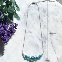 Load image into Gallery viewer, ARTSY CRAFTS INC Glow in The Dark Firefly Beads Bracelets Necklaces, Murano Glass Beads Crystal Birthstone Beaded Jewelry Adjustable Link Chain Neckalce (Necklace-Teal)