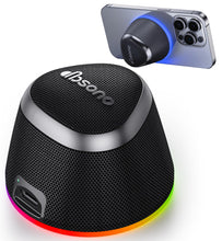 Load image into Gallery viewer, Portable Speaker Phone Stand Gifts:Birthday Graduation Mini Gifts for Him Her, 2 in 1 Magnetic Bluetooth Speakers, Loud Sound IPX5 Waterproof, 9 Light Modes, TWS, Home/Office/Travel Essentials-Black