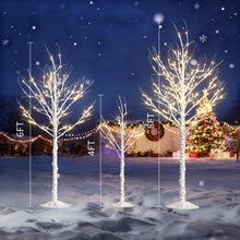 Load image into Gallery viewer, Cofiyard Outdoor Christmas Decorations Lighted Birch Tree Set of 3, LED Warm White 4, 6 and 8 Feet, for Indoor Christmas Decor, Party, Garden, Yard, Wedding, Holiday