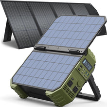 Load image into Gallery viewer, BROWEY 1600W (3200W Peak) Portable Power Station with 120W Solar Panel, 1024Wh LiFePO4 Battery with Built-in Solar Panel, Fast Charging, Solar Generator for Camping, RV, Home Backup, Emergency