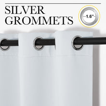Load image into Gallery viewer, NICETOWN Blackout Curtain Panels for Bedroom, Greyish White, 2 Panels, W29 x L36-inch, Thermal Insulated Grommet Top Blackout Draperies and Drapes for Basement