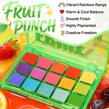 Load image into Gallery viewer, UCANBE Colorful 15 Shades Eyeshadow Makeup Palette,Shimmer Matte Metallic High Pigmented Neutral Bold Waterproof Eyes Shadow, Creamy Blendable Make Up Pallet Set (Fruit Punch)