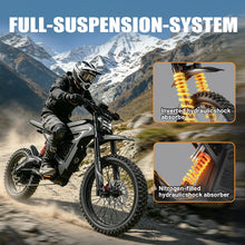 Load image into Gallery viewer, BIBUFF GT600 Electric Dirt Bike for Adults, 160 Mile Range, 7500W Peak Motor, 55 MPH, 2x72V 30Ah Removable Battery, Full Suspension, Hydraulic Brakes, 19"/17" All-Terrain Tires, Electric Motorcycle