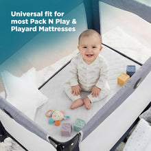 Load image into Gallery viewer, PlushDeluxe Pack and Play Mattress Protector, 39”x27”, Waterproof Playard Pack N Play Mini Crib Cover, Soft Viscose Made from Bamboo with Quilted Terry Cotton Top, Noiseless White Fitted Sheet Style