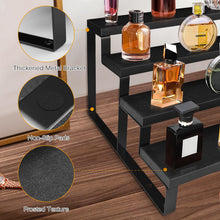 Load image into Gallery viewer, Wood Cologne Organizer for Men,4 Tier Perfume Organizer for Dresser Waterproof Cologne Stand with Anti-Slip Washers for Party,Makeup,Figures,Cupcake,Perfume,Dessert,Display Risers Stand for Organize