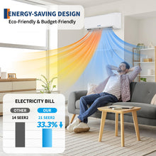 Load image into Gallery viewer, Garvee18000 BTU 21 SEER2 Ductless Mini Split AC & Heat Pump, WiFi Control, Compatible with Alexa, 230V Energy Efficient Inverter System, Cools Up to 1000 Sq.ft