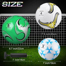 Load image into Gallery viewer, Deekin 6 Pcs Soccer Ball with Pump Official Size Indoor Outdoor Sport Soccer Ball Bulk Machine Stitched Soccer Gift for Child Teen Adult Game Training(Size 4)