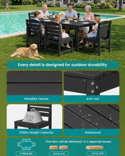 Load image into Gallery viewer, SERWALL Patio Dining Sets for 6 Person, HDPE Dining Set with 6 Armless Chairs, Black
