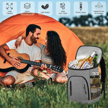 Load image into Gallery viewer, Capolo Cooler Backpack 30 Cans, Insulated Backpack Cooler Leak Proof Large Capacity Thermal Bag Beverage Soft Cooler Bag Lunch Camping Travel Picnic Hiking for Men Women Gray
