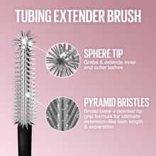 Load image into Gallery viewer, Maybelline Lash Sensational Sky Tubes Tubing Mascara, Extension-Like Lengthening Mascara, 24HR Eye Makeup with Shea Butter & Castor Oil, Very Black, 1 Count