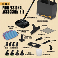 Load image into Gallery viewer, McCulloch MC1385 Deluxe Canister Steam Cleaner, 2-Hour Runtime, Chemical-Free, 23 Accessories: Mop Head, Brushes & More - Built for Home, Tile, Carpet, Furniture, & Personal Car Detailing