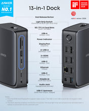 Load image into Gallery viewer, Anker Nano Laptop Docking Station, 13in1 Dock with Detachable 6in1 USBC Hub