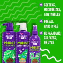 Load image into Gallery viewer, Aussie Kids Shampoo and Conditioner with Detangler Hair Care Bundle, Tangle-Free Shampoo, Detangler Spray, Sulfate & Paraben-Free, PETA Cruelty-Free, Hassle-Free Styling, 16 Fl Oz 2 Pack & 8 Fl Oz