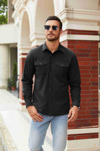 Load image into Gallery viewer, COOFANDY Men's Button Down Waffle Shirt Jacket Casual Long Sleeve Shacket Lightweight Overshirts with Flap Pockets
