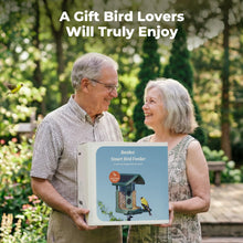 Load image into Gallery viewer, Kiwibit Solar Smart Bird Feeder with Camera, AI Bird Species Identification, 8MP Photos, 4K UHD Video Live Stream Wild Bird House Feeders for Outdoors, Bird Watching Gifts for Bird Lovers, Green