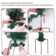 Load image into Gallery viewer, Pre-lit Artificial Christmas Tree Urn Filler, Outdoor Christmas Tree Feel Real Urn Filler with Lights &Tripod Stake, Lighted Holiday Planter Filler for Outdoor, Weatherproof (1Pcs-B)