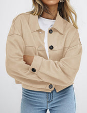 Load image into Gallery viewer, PRETTYGARDEN Women's Faux Suede Cropped Jacket Casual Lightweight Fall Fashion 2026 Winter Coats Outerwear Trendy Clothes (Beige,Medium)