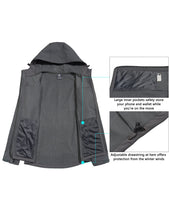 Load image into Gallery viewer, Little Donkey Andy Men's Lightweight Fleece Lined Jackets Hooded Windproof Jackets for Hiking Outdoor Grey L