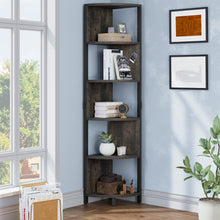 Load image into Gallery viewer, YITAHOME 6-Tier Corner Shelf, 68.8" Tall Industrial Free Standing Corner Bookshelf, 6 Shelf Display Corner Bookcase Open Small Book Shelves for Bedroom, Living Room, Small Space, Charcoal Gray + Black