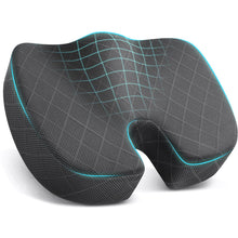 Load image into Gallery viewer, TushGuard Seat Cushion - Memory Foam Sitting Pillow for Office Chair, Car Seat, Airplane, Bleacher - Sciatica & Hip & Coccyx Pain Relief Desk Chair Cushion for Long Sitting Office Workers, Car Drivers