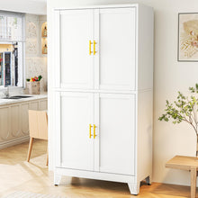 Load image into Gallery viewer, GAIOUS 79'' Metal Pantry Storage Cabinet with 4 Door and Adjustable Shelves