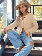 Load image into Gallery viewer, LILLUSORY Cardigan for Women Cropped Cardigan Sweaters Trendy 2024 with Pockets Lightweight Open Front Button Knit Cardigan Apricot