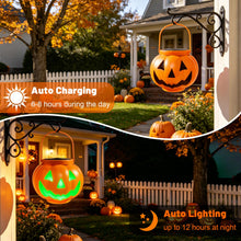 Load image into Gallery viewer, BRIGHTDECK Halloween Pumpkin Solar Lanterns 2 Pack, Jack O Lantern Pumpkin Lights for Halloween Decorations Outdoor, Weatherproof & Portable Fall Yard Decor (2Pack Red&Green)