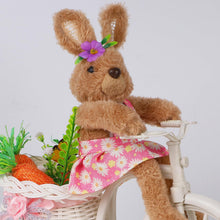 Load image into Gallery viewer, Juegoal Set of 2 Easter Tabletop Decorations Bunny Couple, 10" Rabbits Ride Bike, Cute Animal Figurine Gift, Easter Basket Filler Spring Home Kitchen Room Ornament