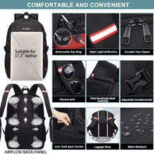 Load image into Gallery viewer, HILUSEN Extra Large Backpack for Men 50L, Insulated Cooler Lunch Box Backpack, Water Resistant 17inch Travel Laptop Work Bookbag with USB Charging Port,Black