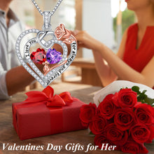 Load image into Gallery viewer, Iefil Birthstone Necklace for Women, 925 Sterling Silver, Alexandrite Citrine, Heart Pendant, 19in + 2in Adjustable for Her on Anniversary, Christmas, Birthday, Valentines Day