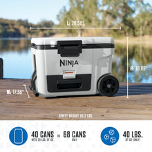 Load image into Gallery viewer, Ninja FrostVault 45QT Cooler with Wheels | Insulated with Temp Dry Storage Drawer | Keeps Ice Cold for Days | for The Beach, Camping, Picnics & More | Daffodil Daze | FB245YL